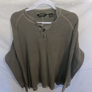 Eddie Bauer Casual Shirt Men’s Size 2XL Gray 100% Cotton Long Sleeve Button